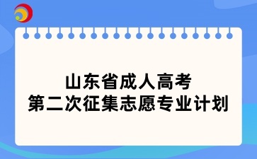2024年山東省成人高考第二次征集志愿專業(yè)計(jì)劃